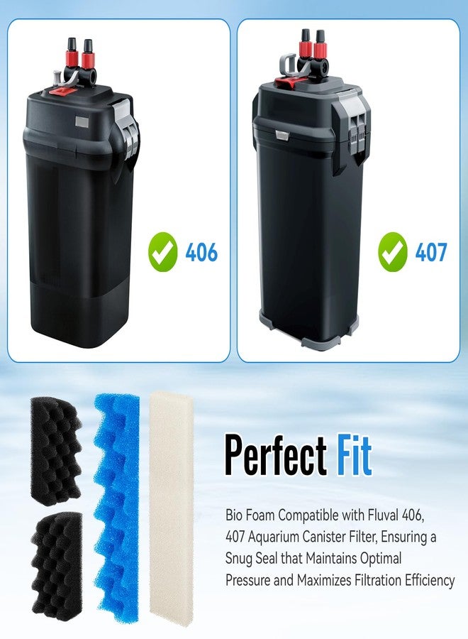 Antrys 12 Pack 406/407 Bio Foam Replacement Aquarium Filter Media Kit Compatible with Fluval 406/407 Canister Filter, Bio Foam Sponge Set - 4 White, Black & Blue for Biological and Mechanical Filtration - Image 2